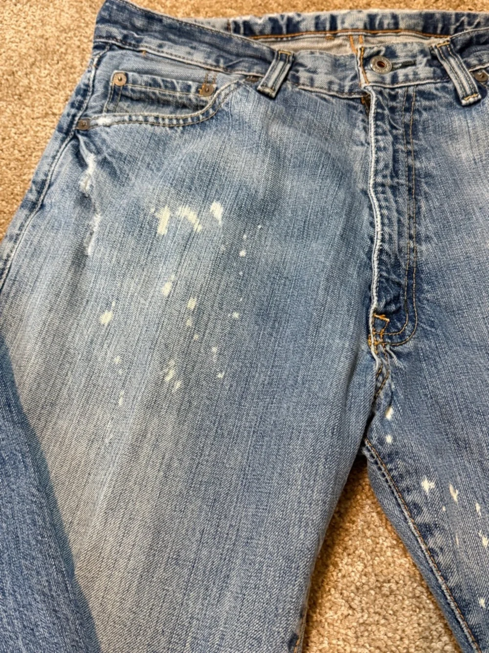 Polo by Ralph Lauren Light Blue Straight Jeans with Distressed Details